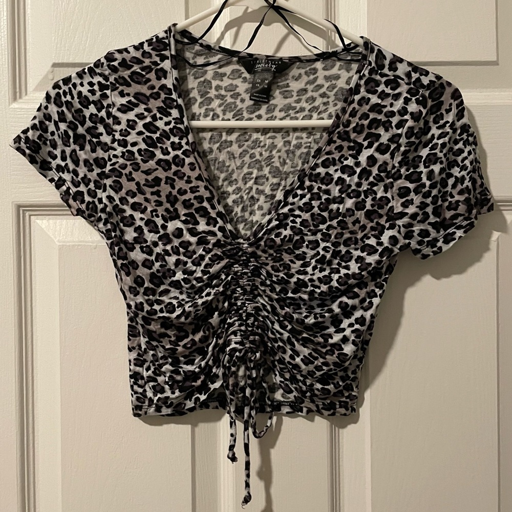 Black Cheetah Print Top